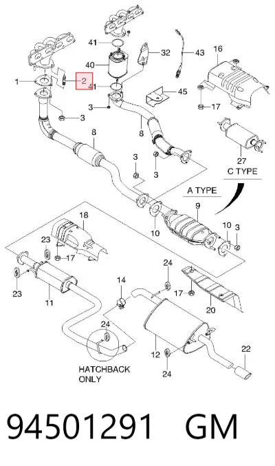 Perno (espárrago) del colector de escape GM 94501291