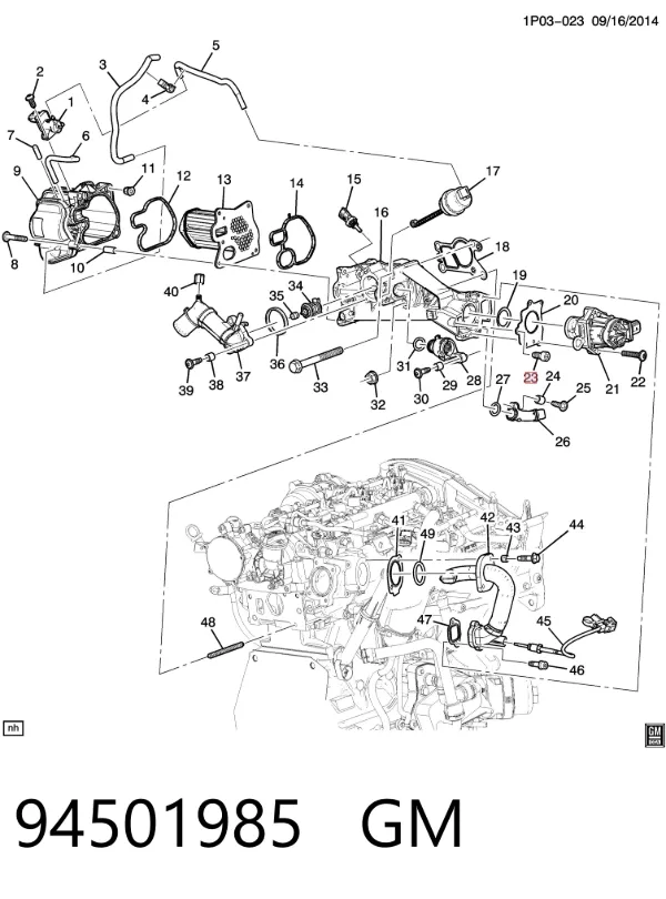 Perno de fijación del sensor del cigüeñal 94501985 General Motors