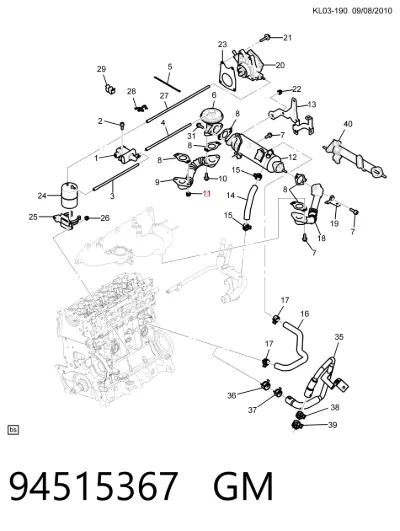 Tuerca del colector de escape GM 94515367