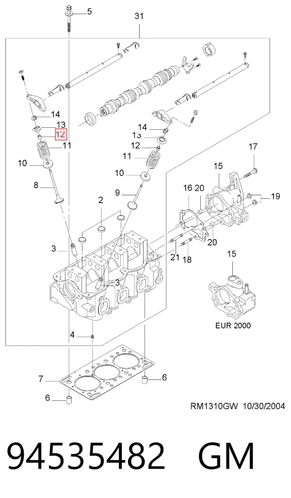 Retenes de válvulas 94535482 General Motors