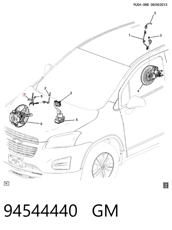 Sensor ABS 94544440 General Motors