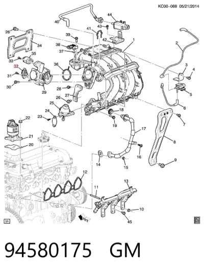 Sensor de posición del acelerador GM 94580175