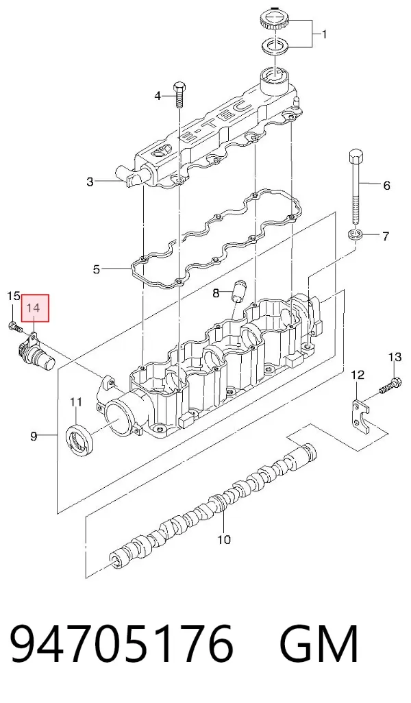 Sensor de árbol de levas 94705176 General Motors
