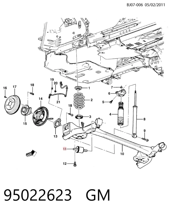 Silentblock trasero 95022623 General Motors