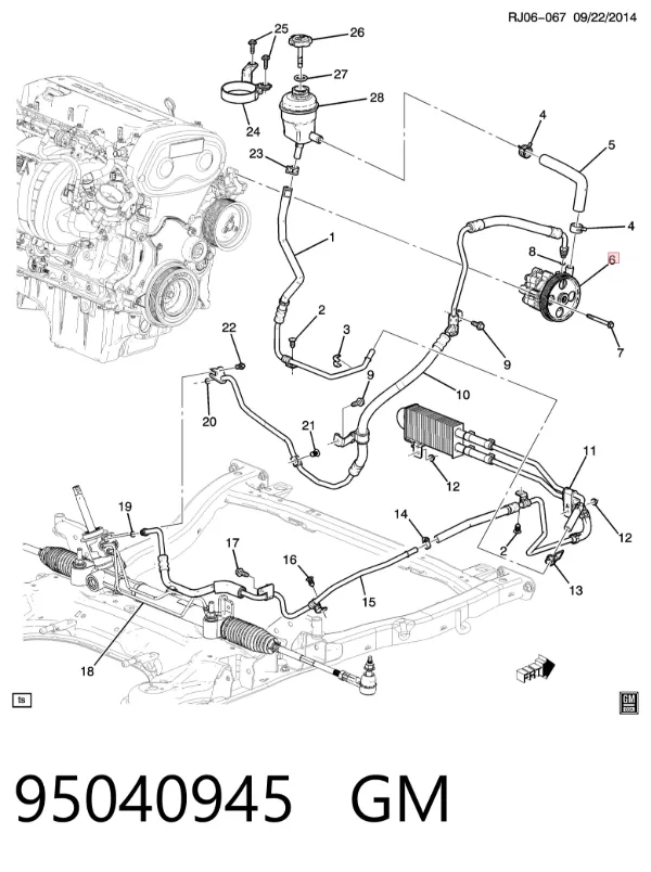 Bomba de dirección 95040945 General Motors