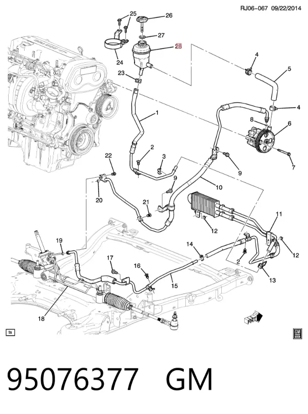 Depósito de bomba de dirección hidráulica Opel Mokka I