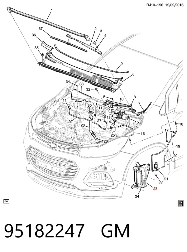 Depósito de limpiaparabrisas Opel Mokka I
