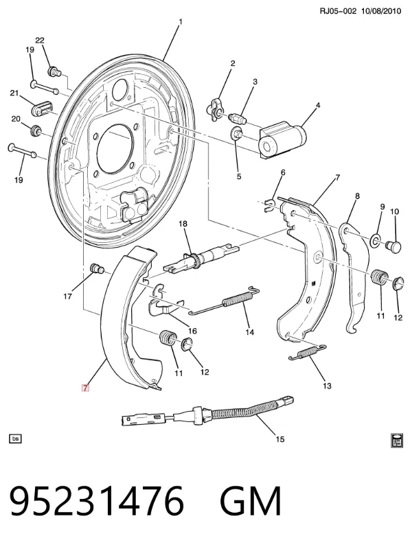 Zapatas de freno 95231476 General Motors