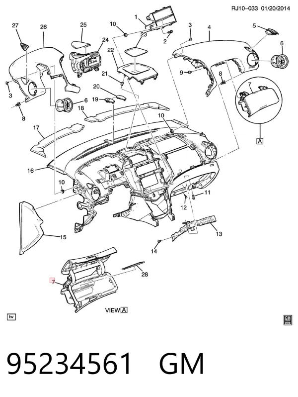 Guantera 95234561 General Motors