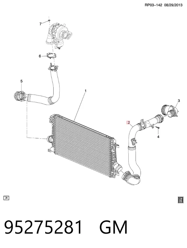 Tubo intercooler 95275281 General Motors