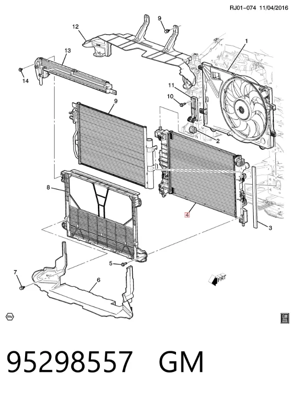Radiador 95298557 General Motors