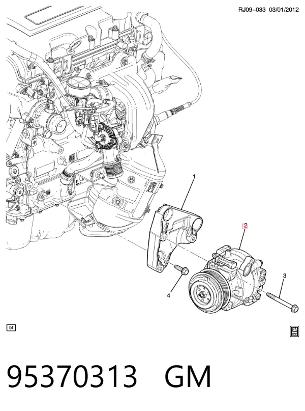 Compresor de aire acondicionado 95370313 General Motors
