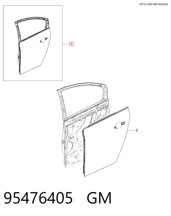 Puerta trasera derecha 95476405 General Motors