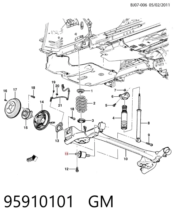 Silentblock trasero 95910101 General Motors