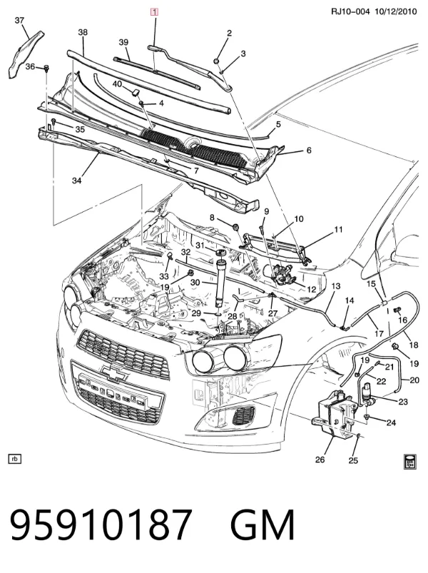 Brazo del limpiaparabrisas Chevrolet Aveo III