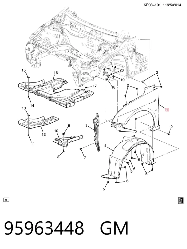 Aleta 95963448 General Motors
