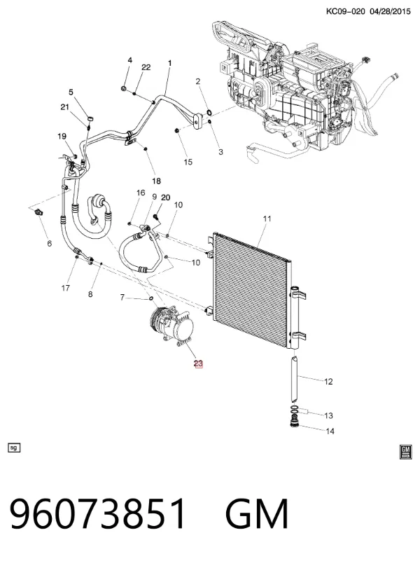 Compresor de aire acondicionado 96073851 General Motors