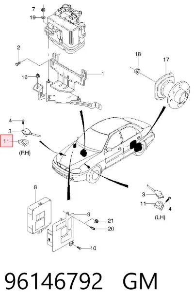 Soporte sensor ABS GM 96146792