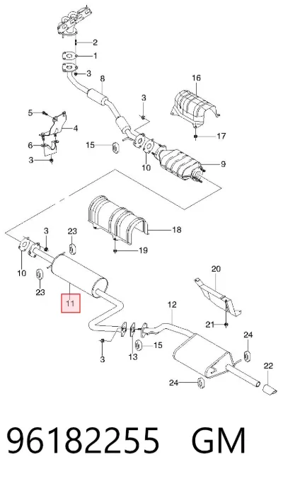 Tubo intermedio de escape GM 96182255