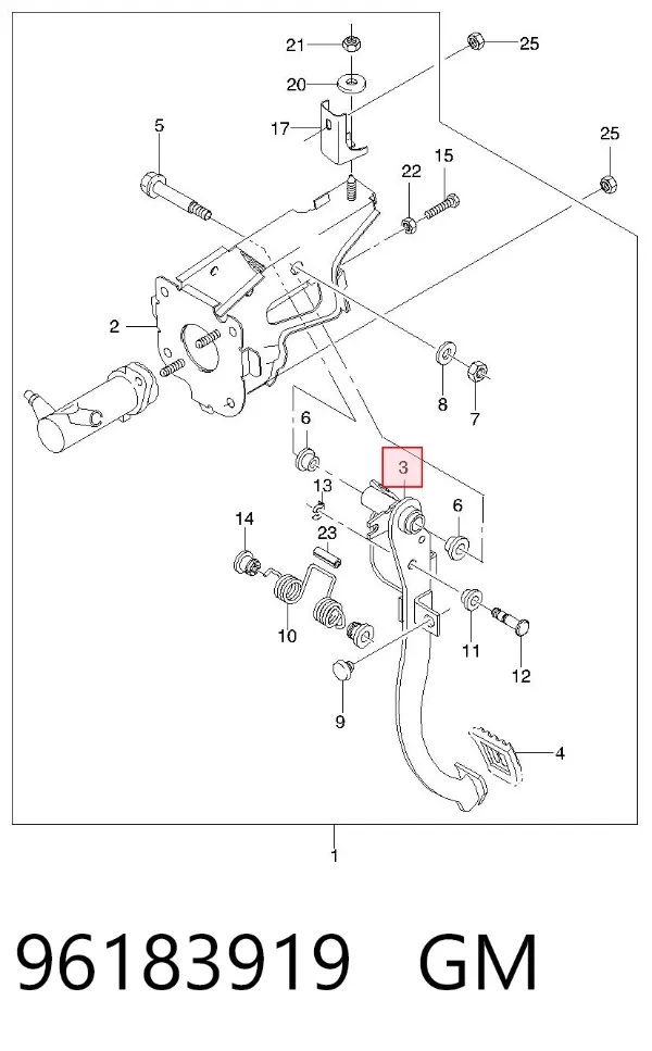 Pedal embrague Daewoo Lanos KLAT