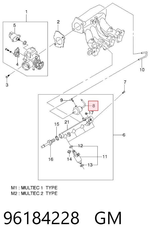 Regulador de presión de combustible Daewoo Lanos KLAT