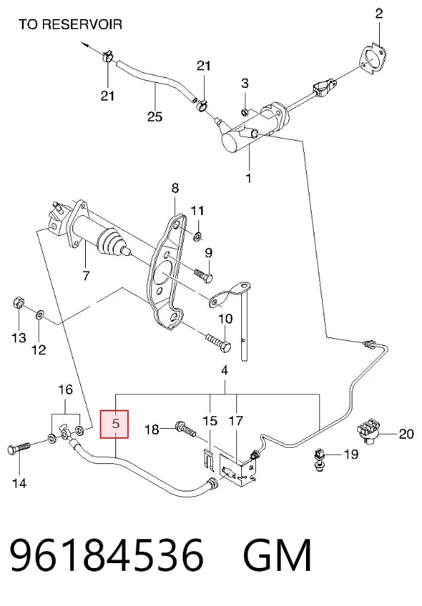 Latiguillo de embrague Daewoo Lanos KLAT