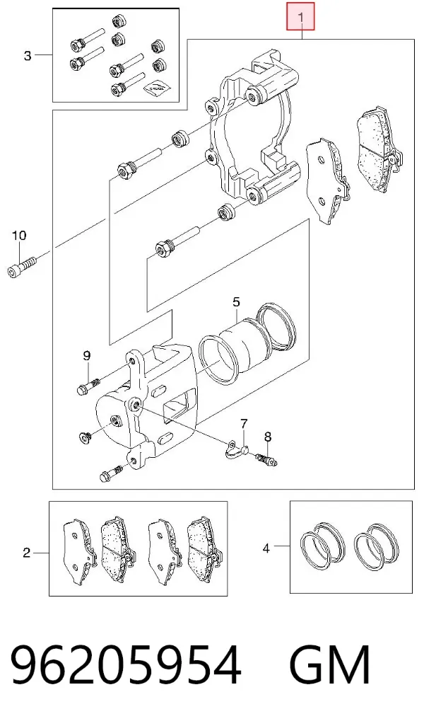 Pinza de freno trasera izquierda 96205954 General Motors