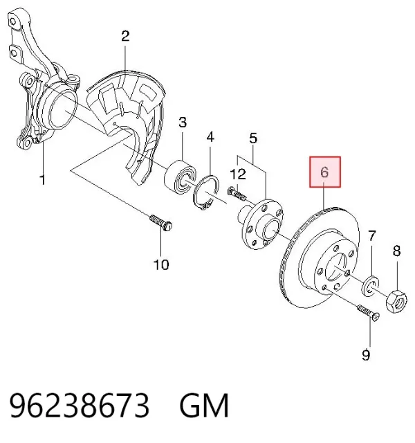 Disco de freno 96238673 General Motors