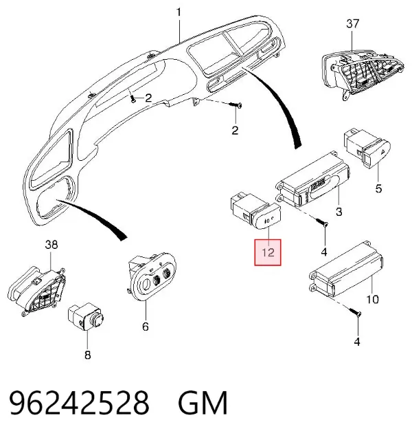 Interruptor de las luces antiniebla 96242528 General Motors