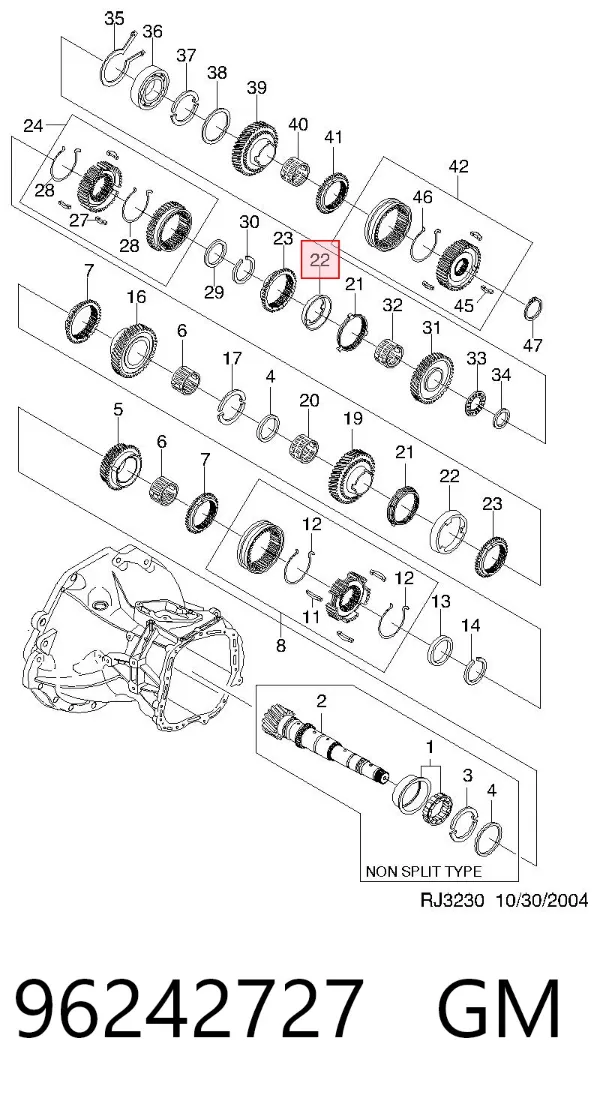 Anillo sincronizador 96242727 General Motors