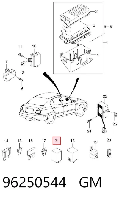 Relé de control del limpiaparabrisas GM 96250544