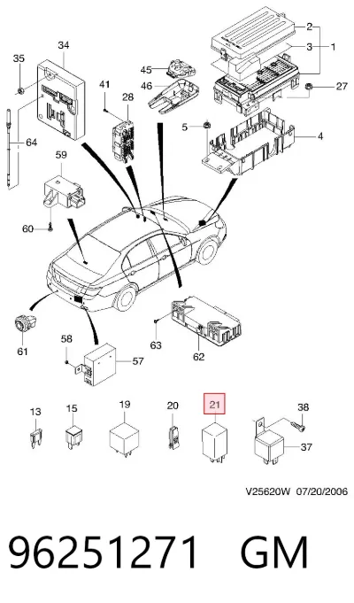 Relé del ventilador GM 96251271
