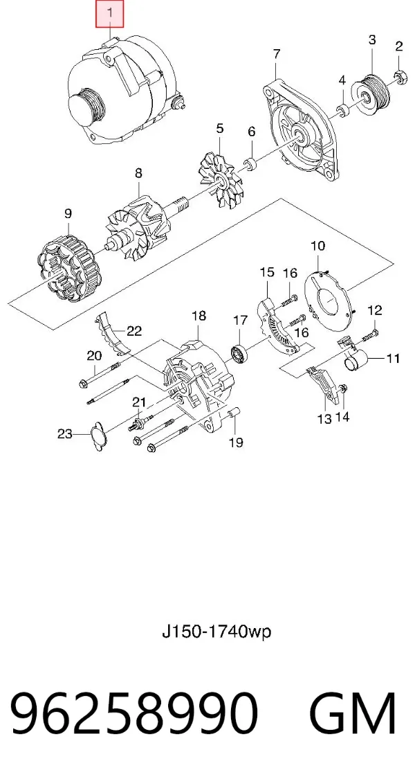 Alternador 96258990 General Motors