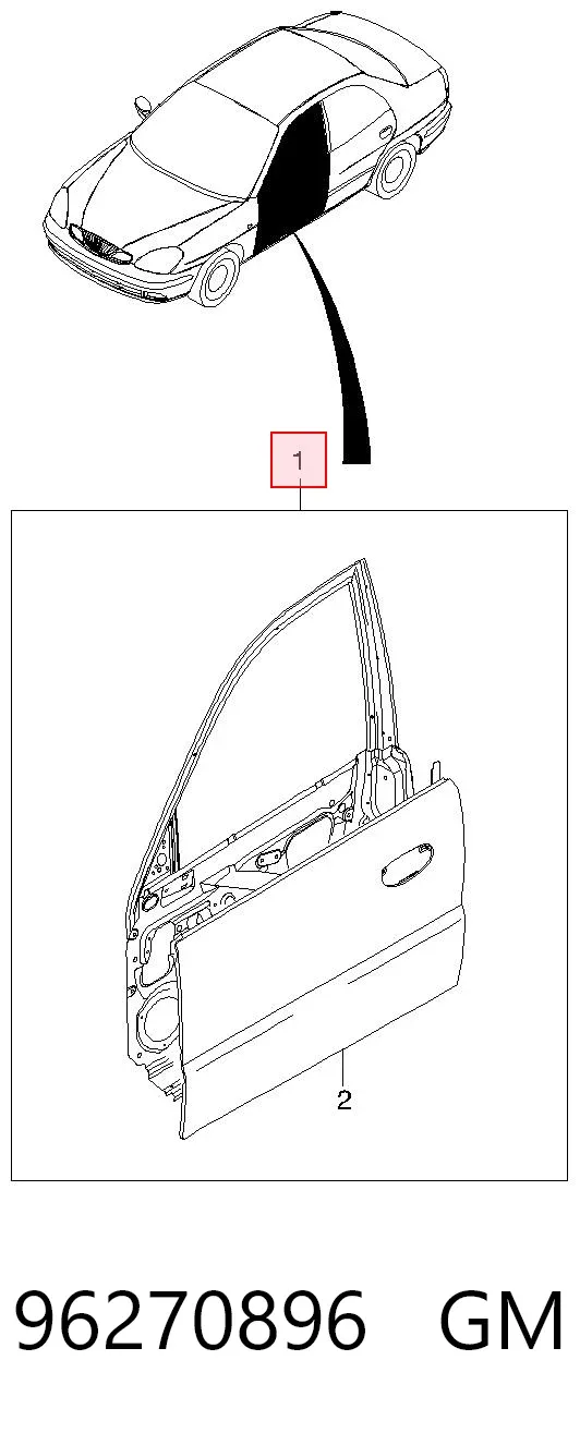 Puerta delantera izquierda Daewoo Nubira I