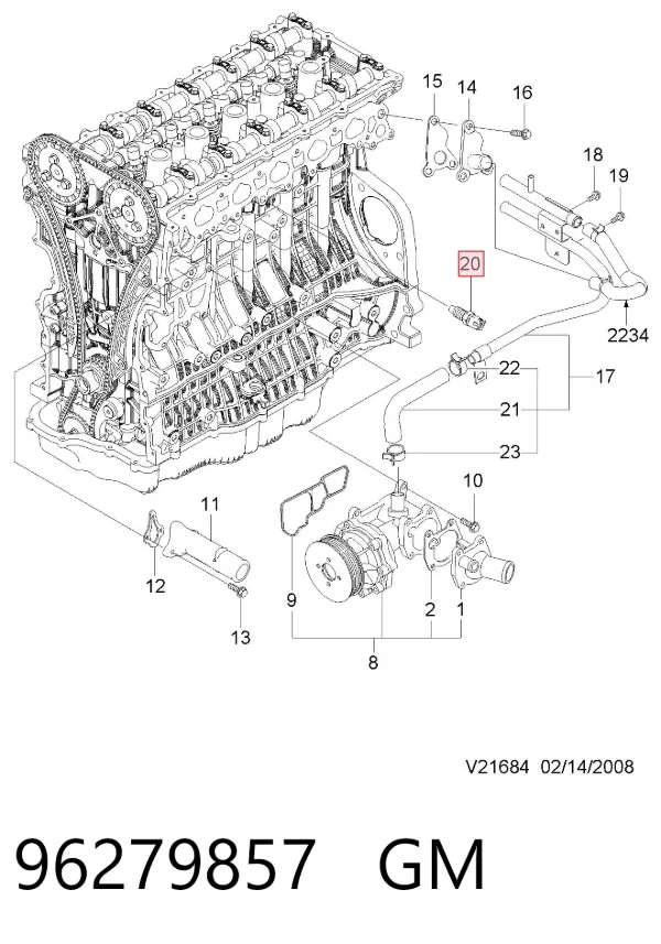 Sensor de temperatura 96279857 General Motors