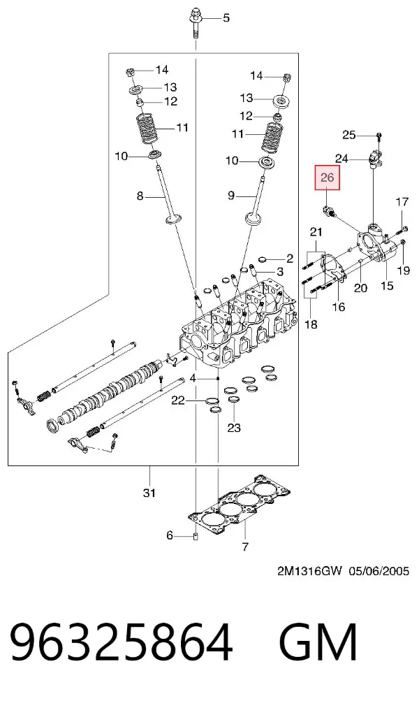 Sensor de temperatura 96325864 General Motors
