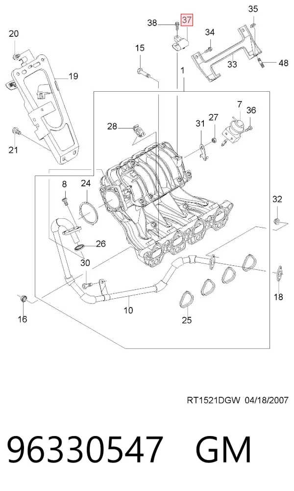 Sensor de presión del colector de admisión 96330547 General Motors