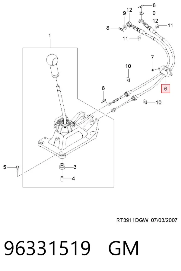 Cables de caja de cambios Chevrolet Aveo I