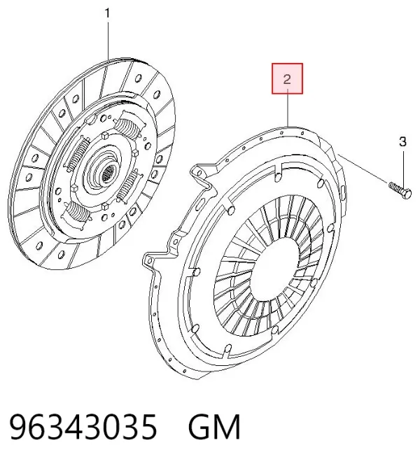 Plato de presión de embrague 96343035 General Motors