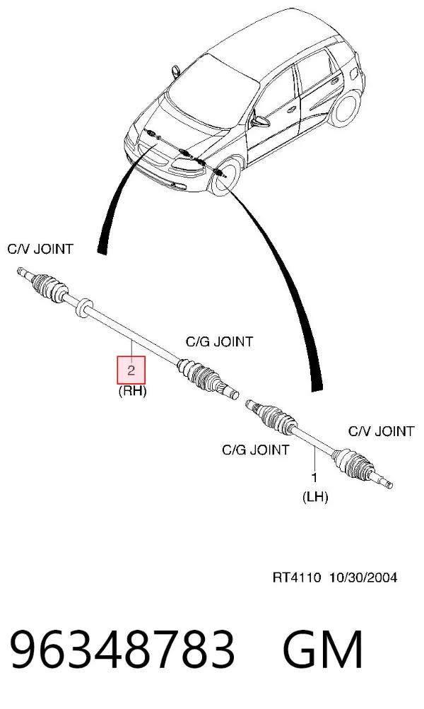Junta homocinetica 96348783 General Motors