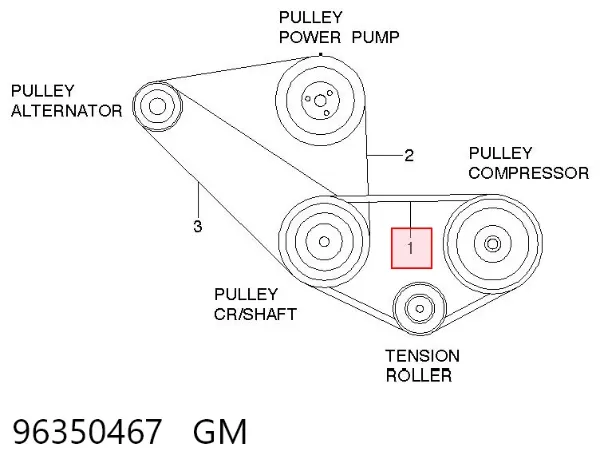 Correa de alternador 96350467 General Motors