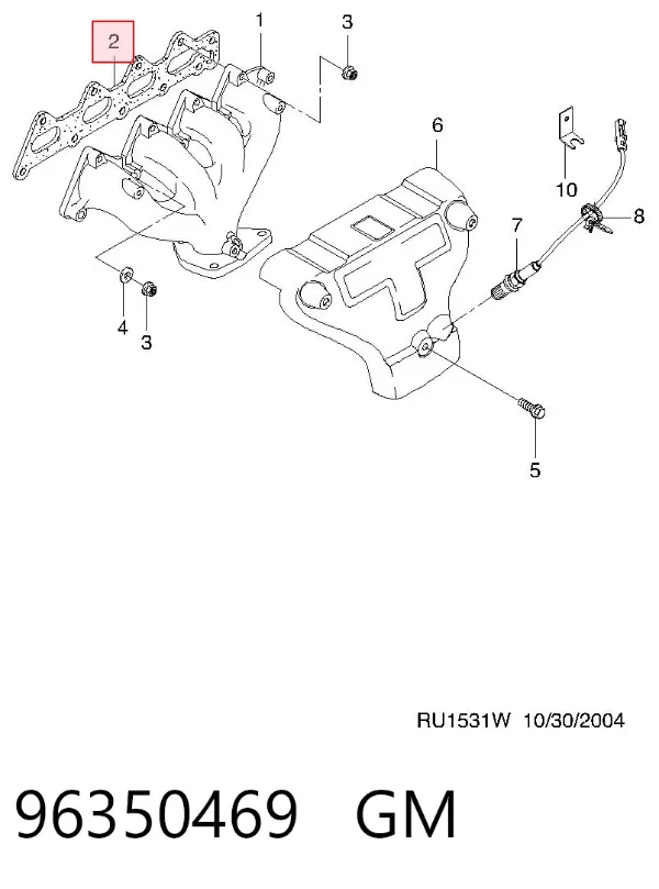 Junta colector escape 96350469 General Motors