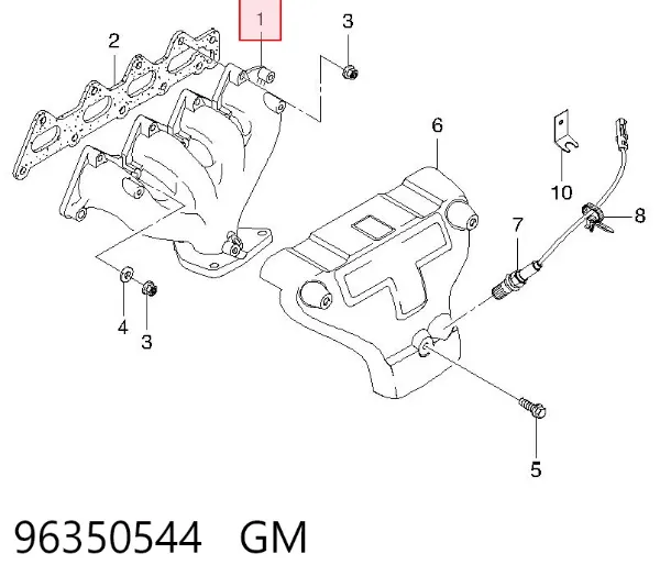 Colector de escape 96350544 General Motors