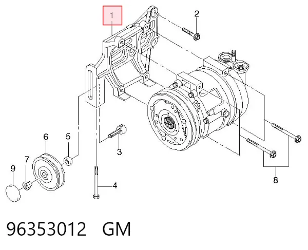 Soporte del compresor de aire acondicionado 96353012 General Motors