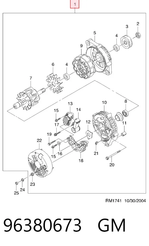 Alternador 96380673 General Motors