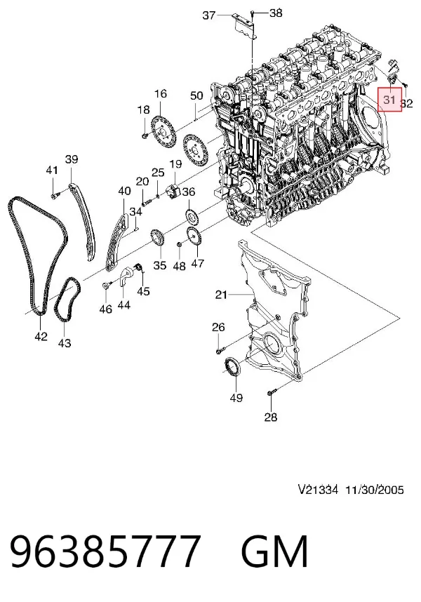 Sensor de árbol de levas 96385777 General Motors