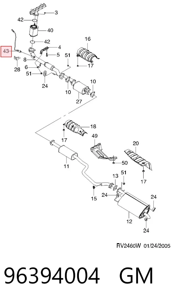 Sonda lambda 96394004 General Motors