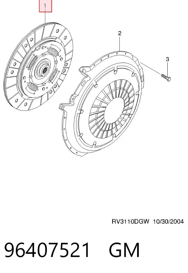 Disco de embrague 96407521 General Motors