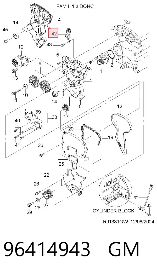 Sensor de árbol de levas 96414943 General Motors
