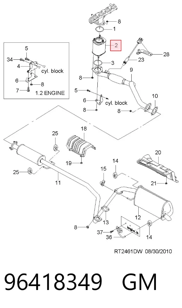 Catalizador 96418349 General Motors